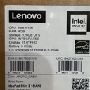 Lenovo IdeaPad Slim 3i Laptop de 15.6", Procesador Intel N100, 4GB de RAM, 128 SSD, Gris Ártico