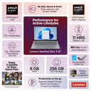 Lenovo IdeaPad Slim 3 15" Laptop, AMD Ryzen 3, 8GB RAM, 256GB SSD, Artic Grey