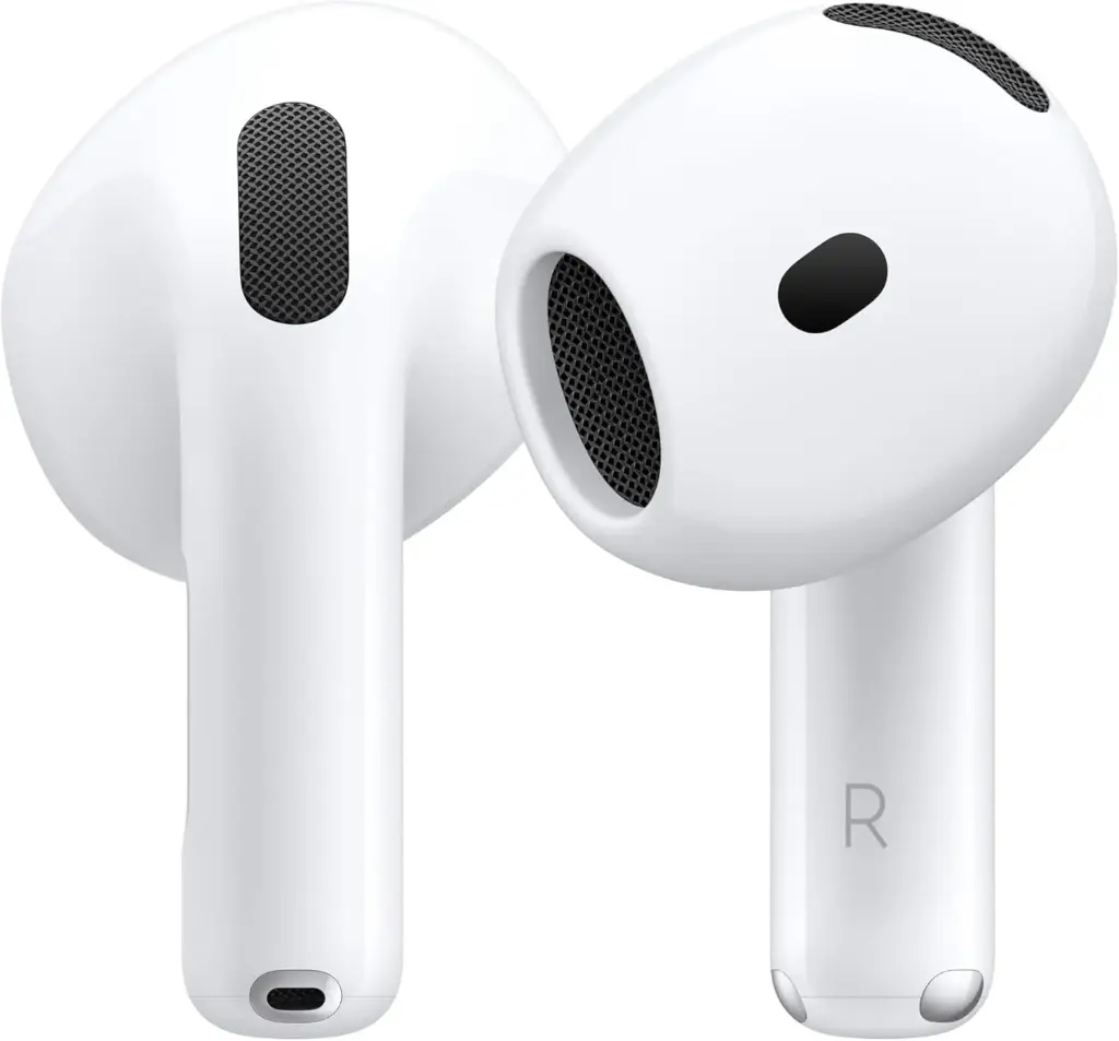 Apple Auriculares inalámbricos AirPods 4, auriculares Bluetooth, con cancelación activa de ruido, audio adaptativo, modo de transparencia, audio espacial personalizado, estuche de carga USB-C, carga