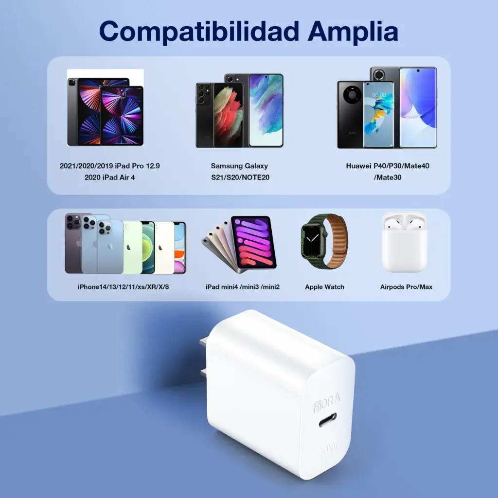 [GAR152B] CUBO CARGADOR 20W TIPO C 1 HORA